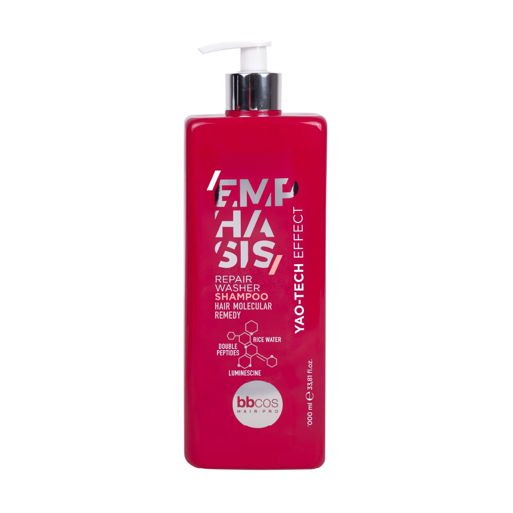 Шампунь-наповнювач BBcos Emphasis Yao-Tech Effect Repair Washer Shampoo Hair Molecular Remedy для всіх типів волосся, 1 л